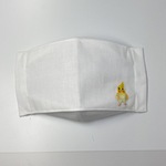 かわいんこマスク　インコ刺繍　大臣マスク　ノーズワイヤー取り外し可能
