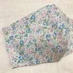 高島ちぢみのお花柄マスク(ピンクブルーの小花柄)《送料込み》