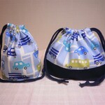 車柄ランチセット（お弁当袋＆コップ袋）