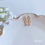 小ぶりチェーンゴールドジルコニアピアス(イヤリング)/サージカルステンレス nonoacs