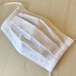 【接触冷感】コットン刺繍レース④ プリーツマスク  ♡ 夏マスク　大人