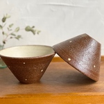 三角形のごはん茶碗/小鉢としても （ブラウン2点）