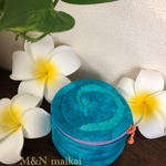 mimaponponさま♡専用ページ♡ハワイアンキルト♡すごーーーく小さいポーチ♡波♡ブルー