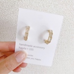 ビジューフープ樹脂ノンホールピアス♡