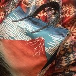 葛飾北斎　凱風快晴/Tシャツとデニムに似合いそうな浮世絵トートバッグ/美しい日本の生地/パッチワークトートバッグ