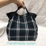 コンビニ　エコバッグ　マチ広め　綿麻　チェック　洗える　ミニバッグ　お買い物　買い物バッグ　バック　折りたたみ　ランチ　お弁当　レジ袋　女性　レディース　こども　おつかい　男女兼用　男性　メンズ