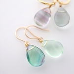 Newストーン追加☆ 選べる金具 ＆ストーン。14kgf or シルバー925 フローライトピアス or イヤリング