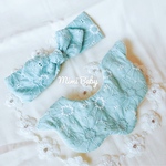 再販♡smoky mintのベビースタイ、ベビーバンドセット♡