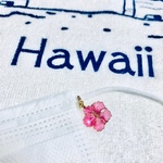 送料込！Hawaiianマスクチャーム　ハイビスカス　パープル