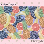 SALE❤Designpaper/フルーツパーティ♡２種類/20枚set