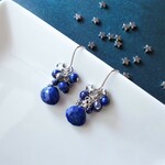 ラピスラズリの星くずピアス（イヤリング）