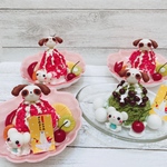 izukinnnekoさま♪オーダー作品　ミニチュア　いちご　かき氷　キャバリア　樹脂粘土　粘土細工　プレゼント　飾り　夏作品　可愛い