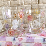 ビションフリーゼ✖︎華やかなフラワーグラス🥂
