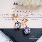 Vintage アレキサンドライト　ヴィンテージスワロフスキーピアス 14kgf  / サージカルステンレス  イヤリング　アレルギー対応　Vintage Swarovski 
