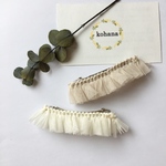 オーガンジーのバレッタ【 White / beige 】