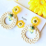 (セット)イエローのお花のピアス・お花のマスク用アクセサリー