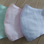 ハンドメイド　夏用大人用マスク3枚セット　カラーの無地