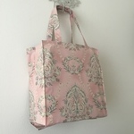 ピンクとグレーエコバッグ、エレガントタイト・アンド・タイディ・トートバッグ; Romantic Pink & Grey Tight ‘n’ Tidy Tote Bag、エコバッグ、eco bag