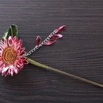   ﾟ･*:.｡.  Pink ひまわり .｡.:*･ﾟ  髪飾り かんざし ディップアート ワイヤーアクセサリー 夏咲きフラワー