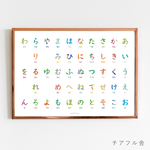 【リビングに馴染むカラフル知育ポスター】あいうえお表（A3サイズ）