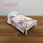 ベッド Dタイプ 13cm シングルサイズベッドカバー ミニチュア家具 ドールハウス              