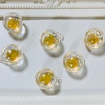 ●2コ● YELLOW AURORA GLAS BALL CHARM