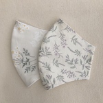 《Lace flower/lavender 》夏用マスク(オプションにて冷感生地へ変更可)　　大人２枚セット