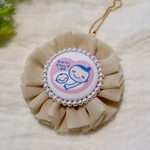マタニティシフォンロゼット♡ベージュ♡ マタニティマーク　マタニティロゼット