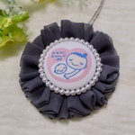 マタニティシフォンロゼット♡グレー♡ マタニティマーク　マタニティロゼット　