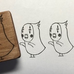 カオナシオカメ消しゴムはんこ
