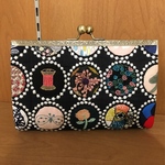 ハンドメイド　長財布　ミナペルホネン   丸パッチワーク　