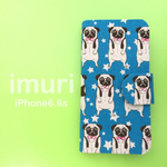 iPhone6・6s ☆パグ　手帳型　ケース　