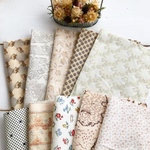 ベージュ系カットクロス４枚セット【25cm×25cm】《アソート》《小さめ》《ベージュ系》