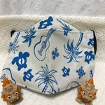 大きめ男性用サイズ☆接触冷感☆折り上げマスク☆夏生地☆ハワイアン柄