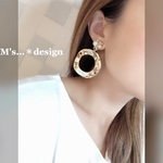 大ぶりgoldフープ×bijouピアス、イヤリング 