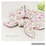 熱中症対策に！発熱時に！ダブルガーゼのネッククーラー＊大人＊小花柄レッド系