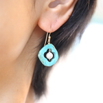 14KGF four-leaf clover turquoise pierce[kgf3376]