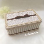 マスク保管ケース  ダマスク柄 ベージュ系