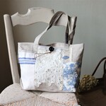 アンティークリネンバッグ*手刺繍*トワルドジュイ*ホームスパン