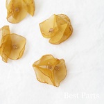 6pcs シフォンフラワー タッセル マスタード