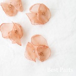 6pcs シフォンフラワー タッセル コーラルピンク