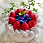 おままごと☆フェルトのホールケーキ　いちご