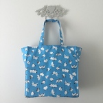 シマエナガ鳥　タイト・アンド・タイディ・トットバッグ; Hokkaido Shima-Enaga Birds Tight ‘n’ Tidy Tote Bag、エコバッグ、eco bag