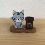 トールペイント  印鑑(シャチハタ)スタンド      アメショー