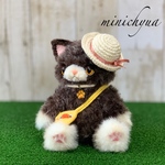 サイズ中！ペットなお散歩ねこちゃん(イエローオレンジ)🐾あみぐるみ