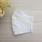 夏マスク♡大人可愛いレースマスク♡刺繍が上品♡オフホワイト