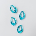 【4pcs skyblue #12-15】アクリル変形リングパーツ/水色/アクリル/クリア/ニュアンス/夏/涼しげ/
