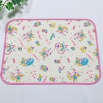 園児用25×35 ユニコーンとスイーツ柄　ランチョンマット　ピンク縁どり ピンク ハート柄