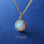 【☆再販スタート☆】14kgf オパールのパヴェジルコニア・ネックレス ~ pavé ~ 