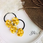 夏ひまわり🌻リバティ生地♡ふんわりヘアゴム ♡